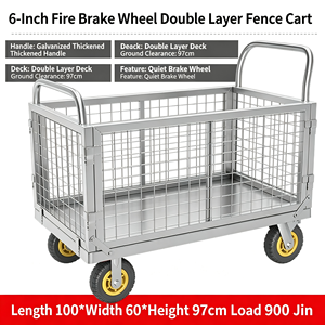 Wire Mesh Supermarket <b>Cart</b> 340L Large Capacity Heavy Duty Silent Swivel <b>Wheel</b> Grocery Store Trolley Retail Use Use Set Kit - Product Image 3