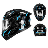 Casco de Motocicleta Integral Ajustable con Certificación ECE E24 22R06, Franja Roja, para Desplazamientos Diarios y Conducción