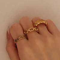 Chunky Corde Torsadée Anneau En Acier Inoxydable 18k Pvd Plaqué Or Ternir Gratuit Bijoux En Gros Bande Anneau pour Femmes Accessoires