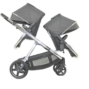 two seat baby stroller 4 in 1 for new born baby can attach carrycot carseat