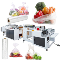Automatische machine voor het maken van plastic zakkenrollen, transparante boodschappentassen voor brood, fruit, groenten, keuken, platte poly zakrollen.