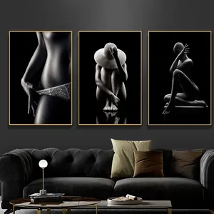 Nordic modern hair salon barber shop decoration fashion flowers woman nude abstract woman crystal porcelain prints wall art