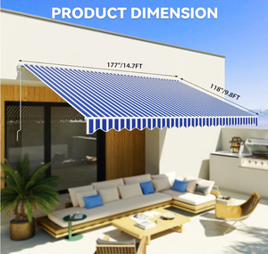 Toldo Retráctil Motorizado Personalizado de 15x10 Pies <span class=keywords><strong>con</strong></span> Control Remoto y <span class=keywords><strong>Manivela</strong></span> Manual - Product Image 2