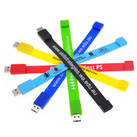 Logo personnalisé Bracelet en silicone Clé USB Capacité réelle 4 Go 8 Go 16 Go 32 Go 64 Go 128 Go Nouveau produit avec interface USB 2.0