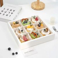 Boîte à gâteaux Chuanyue à 12 compartiments en carton blanc, emballage jetable pour desserts, conteneur à emporter, design élégant et simple