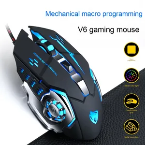 T-WOLF V6 Có Dây Cơ Khí Chuột Chơi Game Ergonomic Chiếu Sáng Sáu Nút USB Laser Phải PUBG Văn Phòng Tương Thích Cho Máy Tính Xách Tay - Product Image 2