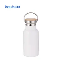 BestSub сублимационная оптовая продажа заготовок белая портативная бамбуковая Крышка Вакуумная термоизолированная Спортивная бутылка для воды из нержавеющей стали