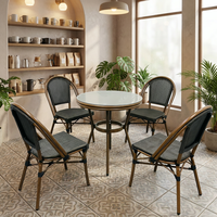 Ensemble de table et de chaises de salle à manger en aluminium moderne pour usage commercial, extérieur et salon, meubles en métal durables