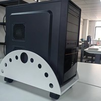 Mobile Iron Computer Case Stand Wheels Durable Adjustable Desktop PC Tower Tray Holder Rolling PC Base Rack for Home Bedroom