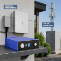 Batería LFP de 3.2V 100Ah con 4000 ciclos de vida útil, carga y descarga de 0.5C 1.0C para almacenamiento de energía comercial