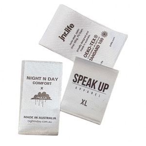 Étiquettes tissées personnalisées pour chapeaux en polyester avec logo de marque, pressées à chaud sur le dos, matériaux pour étiquettes de designer factices, étiquettes tissées à la machine - Product Image 2
