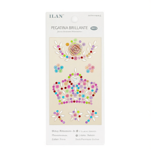 Adesivi Decorativi ILAN con Strass Lucidi 39019-3, Design Floreale a Corona - Product Image 1
