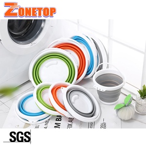 <span class=keywords><strong>Cubo</strong></span> de plástico para almacenamiento de agua al aire libre, <span class=keywords><strong>plegable</strong></span>, de <span class=keywords><strong>silicona</strong></span>, retráctil, portátil, 3L, 5L, 10L - Product Image 3