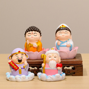Ensemble de figurines créatives et mignonnes du Dieu de la richesse, en résine, décoration de bureau Feng Shui, cadeau du nouvel an chinois, paquet multi-pièces - Product Image 2