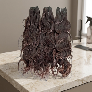ผมต่อแบบธรรมชาติสีน้ำตาลหยักศก ผมแท้แบบ Double Weft Remy ผมอินเดีย น้ำหนัก 100 กรัมต่อมัด ไม่ผ่านการแปรรูปด้วยสารเคมี มีทุกสี - Product Image 3