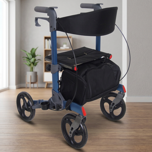 Outdoor Folding <b>Walkers</b> Rollators Seat <b>Elderly</b> People-Rehabilitation Therapy Supplies Aluminum Frame Powder Coated Adjustable - Product Image 3