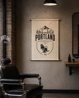Bannière personnalisée avec logo, toile verticale, enseigne commerciale, bannière en tissu suspendue avec barres en bois