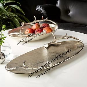 Bandeja de acabado de plata con forma cuadrada de aluminio, Base para servir Flores y pasteles - Product Image 5