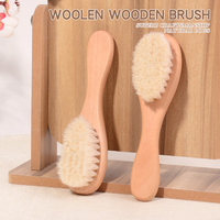 Vente Chaude Marque Privée Brosse à Cheveux en Bois pour Bébé, Peigne de Massage en Laine Douce, Brosse à Cheveux Naturelle pour Enfants