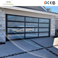 Porte de garage pliante en verre Multishades Premium, structure en alliage anti-corrosion, longue durée de vie, avec moteur supérieur