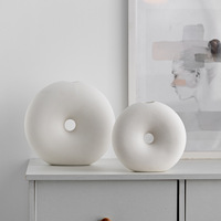 Grand cercle rond en céramique fleur Arrangement pampa herbe salon intérieur maison décoration objets bureau