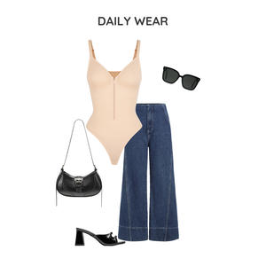 Body Faja Moldeadora de Una Pieza para Mujer de <span class=keywords><strong>Tik</strong></span> <span class=keywords><strong>Tok</strong></span> de Gran Venta con Cremallera Frontal Transpirable sin Costuras y Control de Abdomen al por Mayor - Product Image 5