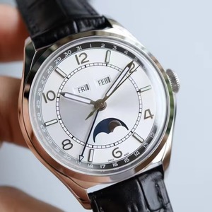 Reloj de Diamantes Unisex de Edición Limitada Personalizado, Esfera Plateada Blanca, Calendario Completo, Fase Lunar, Mecánico Automático, Zafiro, Nuevo 2026 - Product Image 1