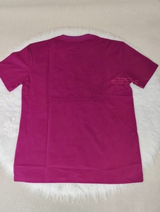 T-shirt décontracté pour homme en coton 230 g, violet, imprimé montagne en relief, manches courtes - Product Image 6