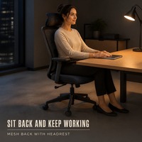 Chaise de bureau ergonomique à dossier mi-haut en maille avec accoudoirs, pivotante, réglable en hauteur, pour bureau à domicile