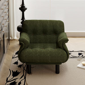 Sillón de Salón Estilo Vintage Francés en Color Crema, Silla de Tela con Patas Altas para Sala de Estar, Sofá Individual para Dormitorio - Product Image 5