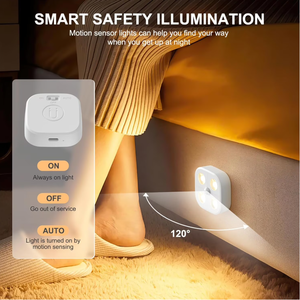 Wireless LED Puck <b>Lights</b> Motion <b>Sensor</b> <b>Lights</b> <b>Indoor</b> Rechargeable Stair <b>Lights</b> with Remote Control 3 RGB Cabinet <b>Lights</b> - Product Image 4