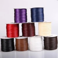 Cordon ciré rond de 2 mm et 1,5 mm en gros, cordon en cuir DIY, cordon ciré tressé à la main pour collier, ligne de cordon ciré toutes couleurs pour bracelet et collier