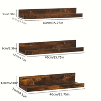 Ensemble de 3 étagères flottantes modernes robustes en bois et en fer, installation facile, montage mural, rangement pour épices de cuisine, salle de bain, chambre à coucher, salon