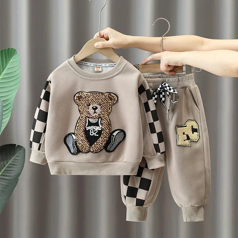 Baby Clothes Children's Suit Boys and Girls' Cotton Long Sleeve Trousers Leisure Two-piece Simple Sportswear Sets