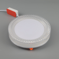Plafonnier LED rond moderne avec couvercle en cristal coloré et matériau en fer PC, température de couleur 3000/4000/6500K, 3 CCT