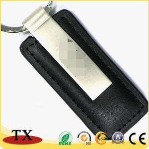 Portachiavi in metallo portachiavi in pelle tonda personalizzata di alta qualità con similpelle incisa al Laser per regali portachiavi auto - Product Image 3