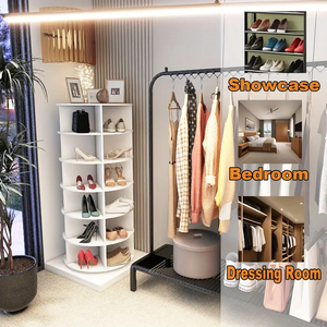 Meuble à <span class=keywords><strong>chaussures</strong></span> rotatif à 360° à 5 niveaux, autoportant, organisateur de rangement pour <span class=keywords><strong>chaussures</strong></span>, armoire de rangement en colonne - Product Image 2