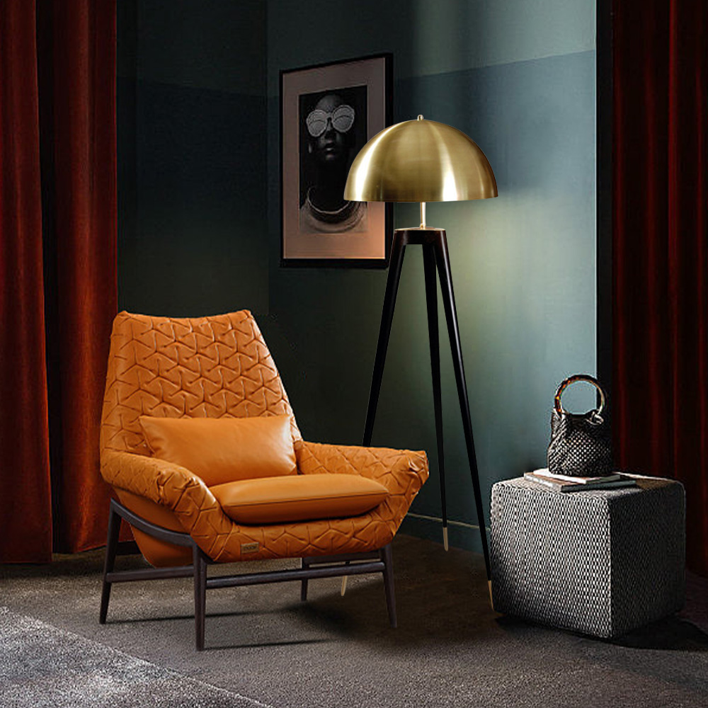 Luxury Tripod Design E27 Led Corner Floor Lamp Modern Gold Floor Lamps For Living Room
