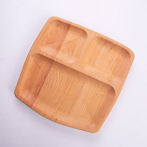 Assiettes carrées en bois à 3 compartiments pour dîner, prix fantastiques, vente en gros - Product Image 2