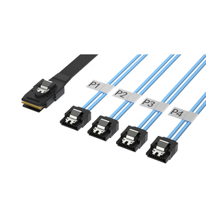 PCIe 4.0 SlimSAS 8i SFF-8654 Cable <strong>to</strong> 2 Mini SAS SFF8639 +15p Server Hard Disk Cable - Product Image 4