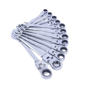Juego de Llaves de Trinquete Giratorias de 180 Grados, 16 Piezas, para Reparación de Automóviles y Mantenimiento Naval, 6-24 mm, 45 # Juego de llaves de trinquete de acero de 16 piezas - Product Image 2