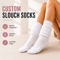 Chaussettes Slouch Personnalisées Y2K Côtelées Effet Scrunch en Coton Premium pour Femme, Idéales pour Tenues Décontractées