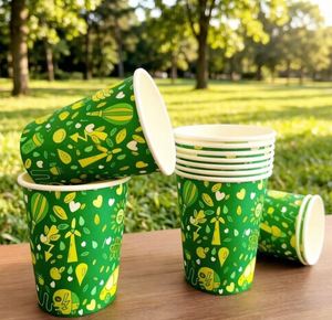 Gobelet en papier recyclable pour fête de Noël, avec logo d'entreprise imprimé offset, 6oz, 8oz, 9oz, pour vin, tequila, whisky, jus - Product Image 3