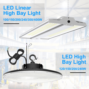Armazém EUA 100W 150W 200W 240W 300W 400W Oficina Comercial Ginásio <span class=keywords><strong>LED</strong></span> Linear High Bay Painel Iluminação - Product Image 1
