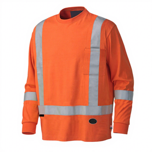 Camisetas Polo de Seguridad Reflectantes Impermeables de Alta Visibilidad ANSI Clase 3 para Hombre, Ropa de Trabajo de Manga Corta - Product Image 1