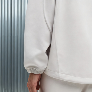 High Quality Custom Blank Polyester/<strong>Cotton</strong> Daily <strong>Wear</strong> Women's Quarter Zip Mock Neck Sweatshirt and Skirt Set - Product Image 5