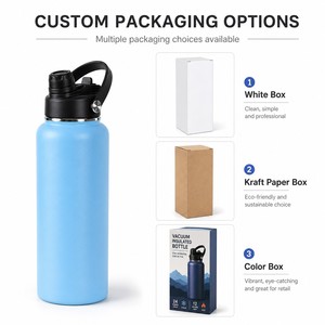 Bouteille d'eau isotherme en acier inoxydable de 32 oz avec logo personnalisé, double ouverture, et couvercle 2-en-1 avec paille et bec verseur - Product Image 6