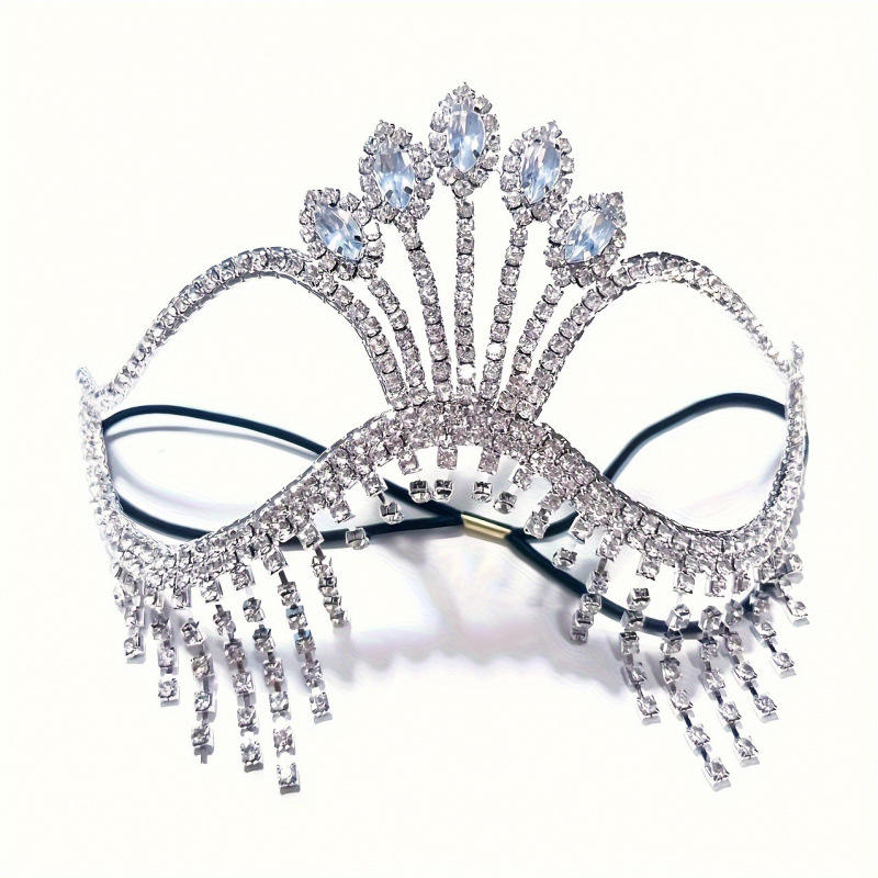 2026 New Elegant Rhinestone Women's Half Face Mask Elastic