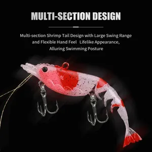 LUSHAZER 4 pz/set di plastica morbida di gamberetti in Silicone artificiale esca 100mm 12g in PVC testa di piombo pesca esca per trota spigola luccio - Product Image 4