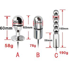 電気ショックおもちゃメタルプッシーアナルプラグBDSMボディマッサージャー男性女性のための大人のセックスゲーム - Product Image 5